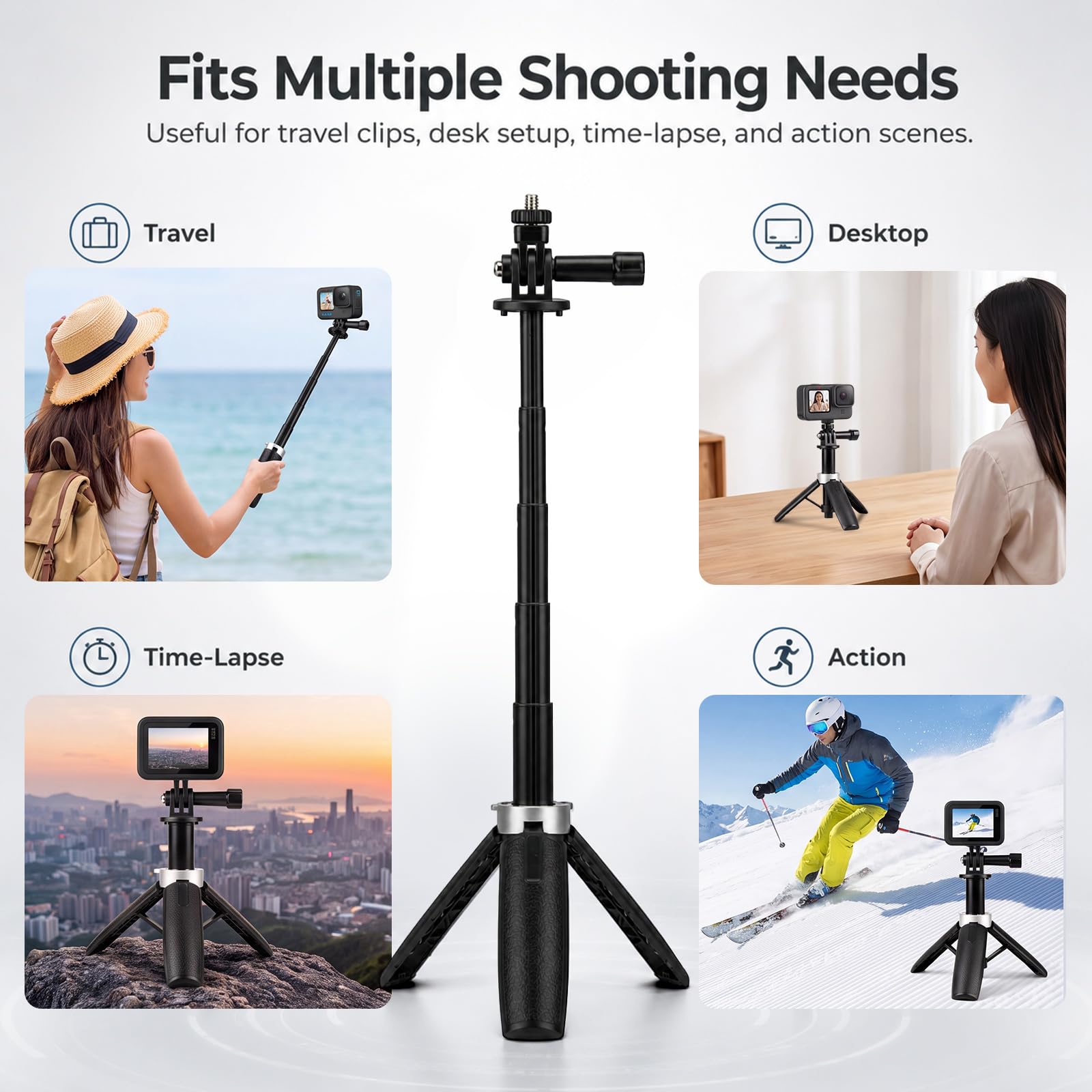 Миниатюрный выдвижной штатив,  – обзор и цена Gopro Action Camera Hero 12 Black